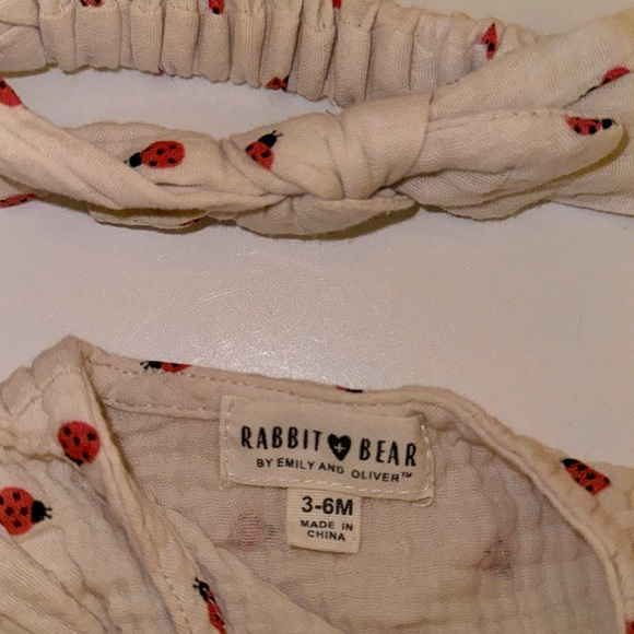 Baby Girl 3-6M matching set with headband - Picture 5 of 6